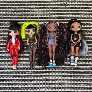 🌿LOL Surprise Lot 4 Pop Goth Punk Party Grunge 9" Dolls